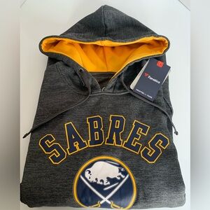 NWT NHL Buffalo Sabres Fanatics Men's Gray Fleece Lined Hoodie size M